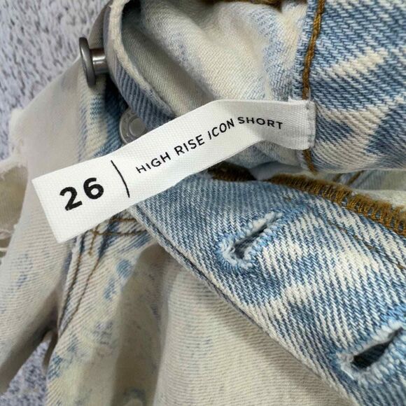 NWT PACSUN High Rise Icon Short Jean Cutoff Raw Hem Distressed Denim Women's 26 - Picture 11 of 12